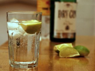 Gin and tonic in a glass